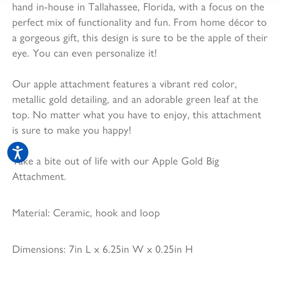 Happy Everything! Big gold red Apple attachment New - Picture 5 of 5